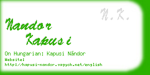 nandor kapusi business card