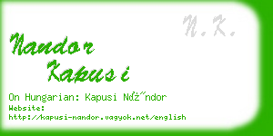 nandor kapusi business card